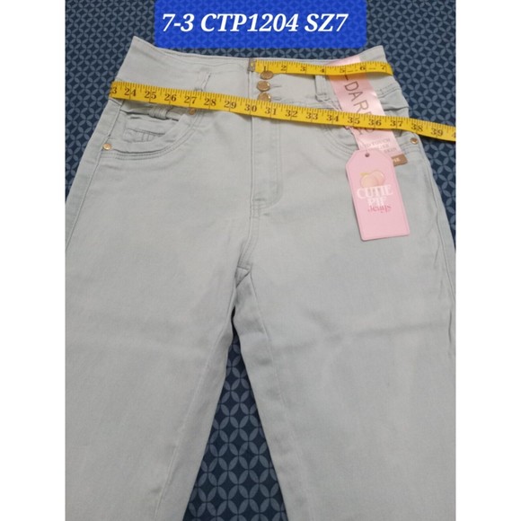 WAIST 30 INCHES SIZE 7 FLARE JEANS STRETCH DENIM BLUE PUSH UP 7-3 CTP1204 SZ7 - Picture 3 of 12